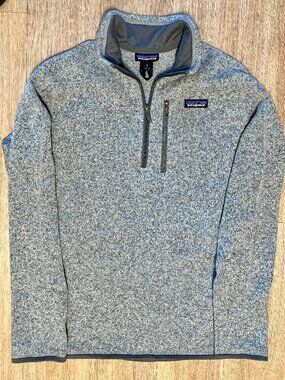 Patagonia Better Sweater 1/4 Zip Fleece Pullover M’s Medium Stonewash Gray - EUC